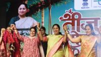 Teej Mahotsav: CM Gupta celebrates culture, tradition at Dilli Haat