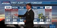 First Alert Forecast: Increased showers possible Sunday for parts of the state