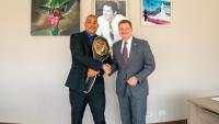 Prime Minister Mike Eman wishes Mayvir Orman much success in his upcoming international challenge