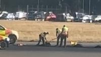 Video shows crew fixing runway at UK airport after flights cancelled over 'defect'