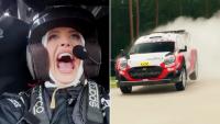 BBC presenter Emma Louise Jones pleads ‘be the most gentle you’ve ever been’ as she goes on wild ride with rally driver