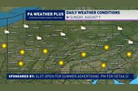 Pennsylvania Enjoys Dry Sunny Sunday as Philadelphia Nears 90 Degrees Before Western Pennsylvania Faces a Stronger Storm Threat Monday and Tuesday