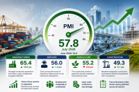 Bangladesh July PMI shows faster economic expansion at 57.8