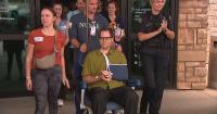 Golden Police Department celebrates hospital release of officer injured in shooting