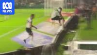 Brazilian footballer falls in tunnel after scoring disallowed goal