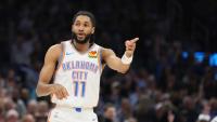 Former Thunder player Isaiah Joe presents check to Oklahoma Children's to help heart center in OKC