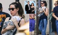 Aubrey Plaza, 42, cradles newborn baby as she's seen for the FIRST TIME since welcoming child with Christopher Abbott