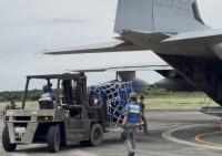 U.S. Forces airlift water for Kumamoto earthquake victims