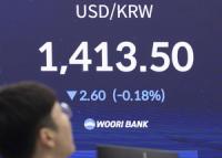 Won nears 1,400 after sharpest swings since financial crisis