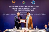 Al Mana honoured in Tashkent as Asian Youth and Junior Weightlifting Championships begin
