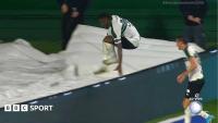 Brazilian player falls down tunnel during goal celebration