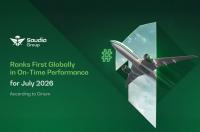 Saudia ranks world’s most on-time airline for third time in 2026