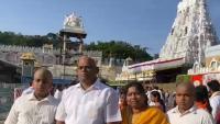 Sri Lankan MP Elayathamby Sreenath offers prayers at Tirumala temple