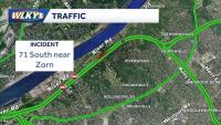 Traffic alert: All lanes of I-71S blocked near Zorn Avenue in Louisville