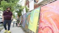 Pop-up art sale and gallery on West Windlake Avenue showcases neighbor’s abstract art
