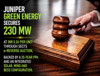 Juniper Green Energy Emerges Winner in 1 GW SECI FDRE Tender