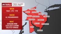 First Alert: Severe storms roll though Monday afternoon and evening