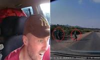 Moment British travel influencer is shot in the foot by gunmen who tried to stop his vehicle during Ethiopia road trip