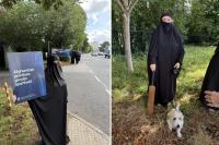 Feminists clad in burkhas protest against Ireland vs Afghanistan cricket match over Taliban's mistreatment of women