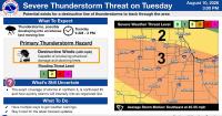 Severe thunderstorms could bring 80 mph winds to northern Illinois Tuesday