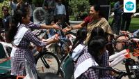 Delhi CM Rekha Gupta distributes bicycles to 200 Class 9 girls under Vidya Vahini scheme