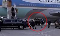 Trump 'smuggled off Air Force One in a CATERING TRUCK as part of elaborate ruse to switch planes and foil potential Iranian assassination threat'