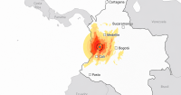 The earthquake in Colombia, in graphics: map of the epicenter, magnitude, depth, and affected cities
