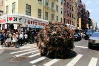 A 10ft ball of real human hair is rolling through New York, and it's all part of the plan