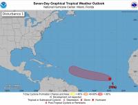 Atlantic Disturbance Now Has 70% Chance of Cyclone Formation