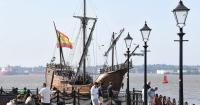 Huge Spanish Nao Santa Maria ship has arrived in Liverpool