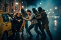 Video Shows Masked Men Assaulting Couple in Odessa Taxi, Ukraine Military Draft Office Investigating