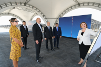 President Ilham Aliyev inspects construction progress of “Shams 1” and “Garbi Ufug” solar power plants in Nakhchivan [PHOTOS]