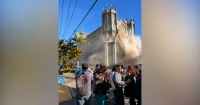 Thus has remained the Cathedral of Manizales after the earthquake of Colombia