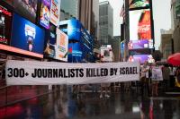 Protesters Honor Martyred Palestinian Journalists Outside New York Times Headquarters