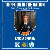 Karsen Sprang named national finalist for Grain Production Award