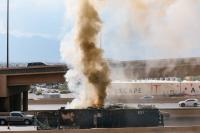 Semi fire near downtown Las Vegas stalls traffic at Spaghetti Bowl