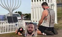 Muslim tradesman who prayed at Bondi Beach massacre memorial site dressed in 'Free Palestine' City2Surf get-up explains why he did it - as photos spark online storm