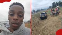 Kenyan man shares emotional video after escaping horrific accident: "I was to die"