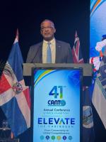 Economic Affairs Minister Senator Hon Jerome Fitzgerald speaks at 41st CANTO