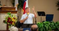Republican ag commissioner candidate Nate Sheets addresses data centers, groundwater, GO TEXAN program during Lufkin stop