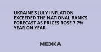 Ukraine’s July Inflation Exceeded the National Bank’s Forecast as Prices Rose 7.7% Year on Year