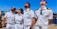 Cruise ships position across Iceland-Greenland eclipse path