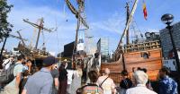 Inside the floating museum docked in Liverpool for European tour