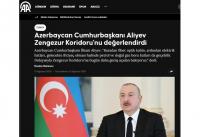 Turkish media highlight President Ilham Aliyev’s remarks on Zangezur Corridor