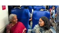 FM Sitharaman travels by Vande Bharat, interacts with youth on train