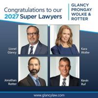 Four Glancy Prongay Wolke & Rotter LLP Partners Selected to the 2027 Southern California Super Lawyers List