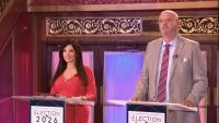 Guckian and Pelino trade accusations over resumes and radio comments in first TV debate