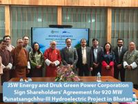 JSW Energy, Bhutan’s DGPC Sign Pact to Develop 920 MW Punatsangchhu-III Hydro Project