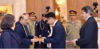 President Zardari receives credentials of Italy, South Korea Ambassadors
