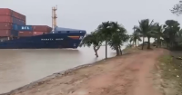 Singapore-registered container ship crashes into Hooghly riverbank in India